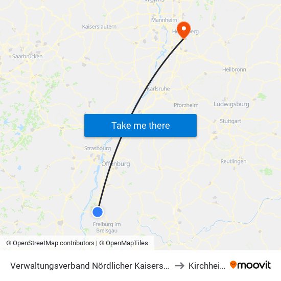 Verwaltungsverband Nördlicher Kaiserstuhl to Kirchheim map