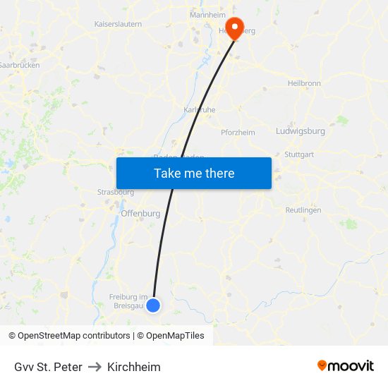 Gvv St. Peter to Kirchheim map