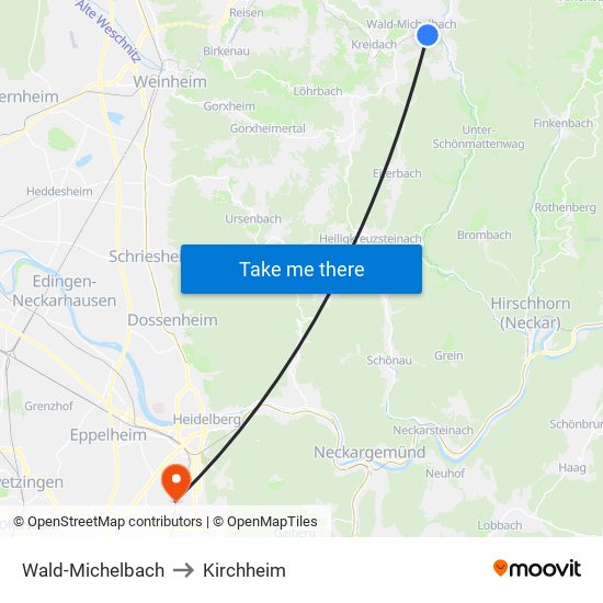 Wald-Michelbach to Kirchheim map