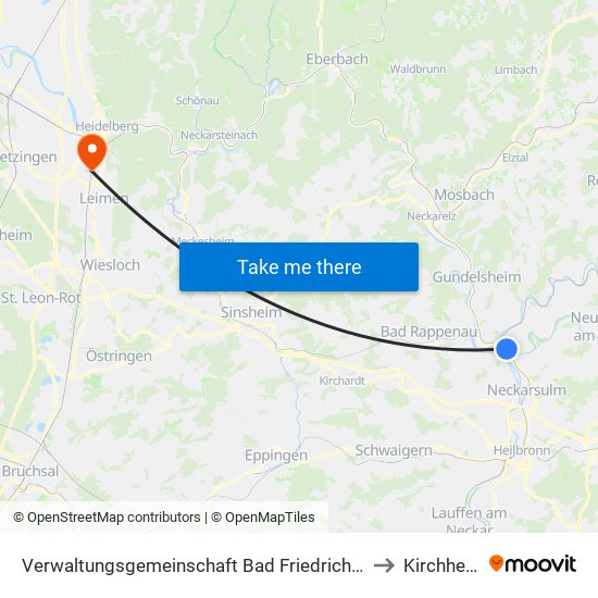 Verwaltungsgemeinschaft Bad Friedrichshall to Kirchheim map