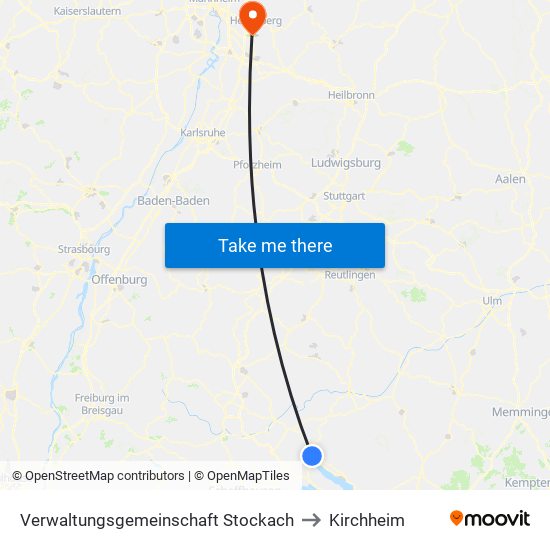 Verwaltungsgemeinschaft Stockach to Kirchheim map