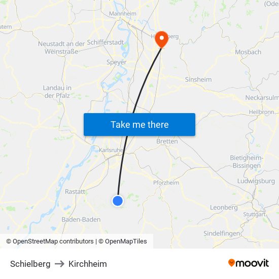 Schielberg to Kirchheim map