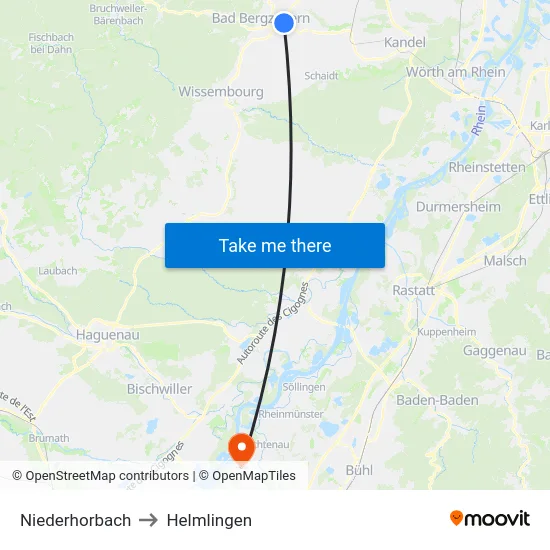 Niederhorbach to Helmlingen map