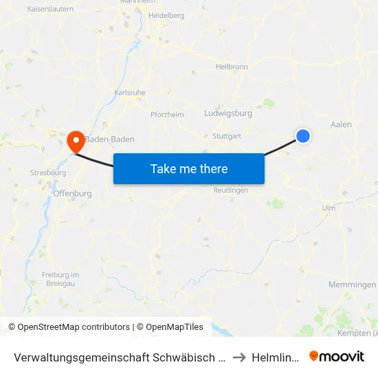 Verwaltungsgemeinschaft Schwäbisch Gmünd to Helmlingen map