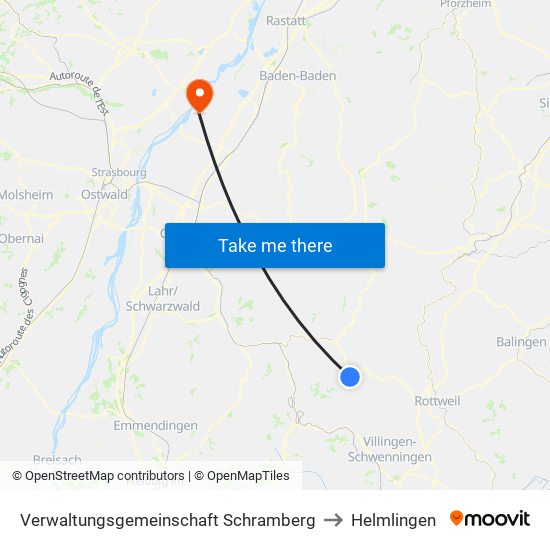 Verwaltungsgemeinschaft Schramberg to Helmlingen map