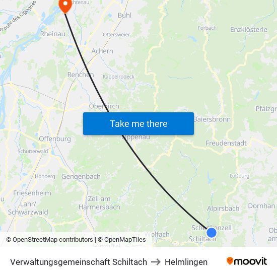 Verwaltungsgemeinschaft Schiltach to Helmlingen map