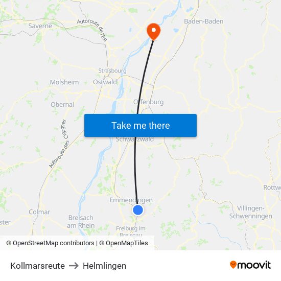 Kollmarsreute to Helmlingen map