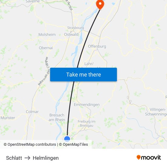 Schlatt to Helmlingen map