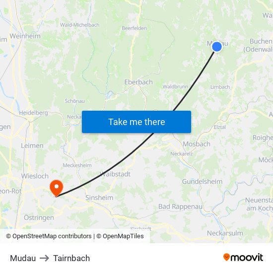 Mudau to Tairnbach map