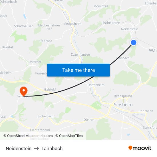 Neidenstein to Tairnbach map