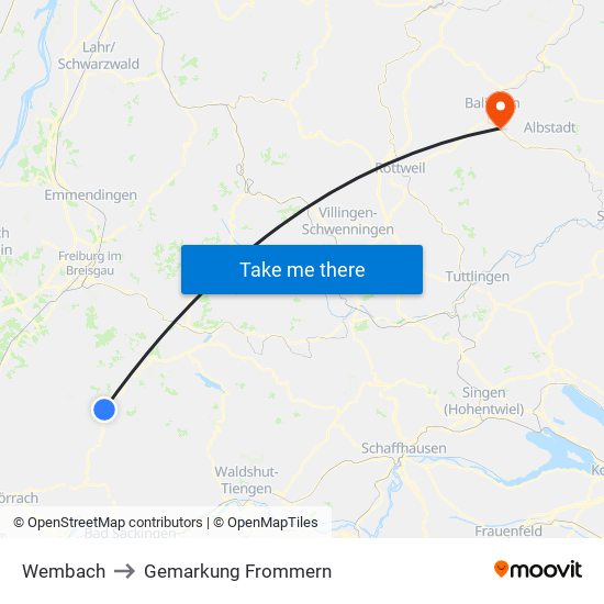 Wembach to Gemarkung Frommern map