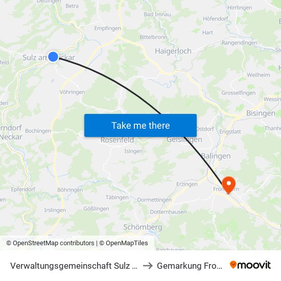 Verwaltungsgemeinschaft Sulz am Neckar to Gemarkung Frommern map