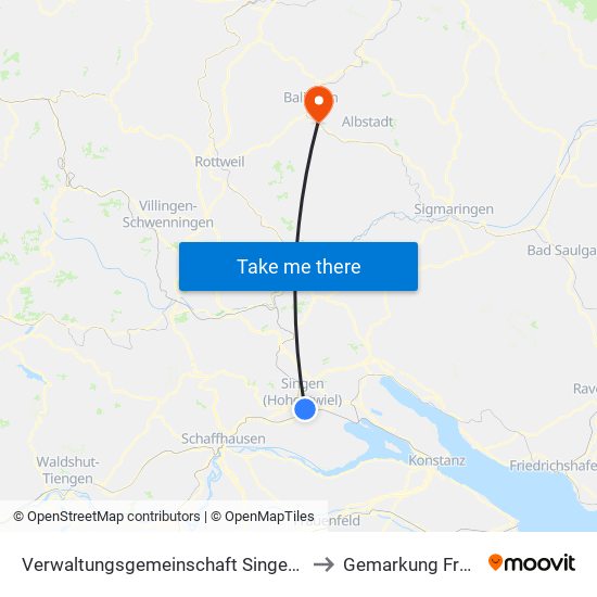 Verwaltungsgemeinschaft Singen (Hohentwiel) to Gemarkung Frommern map