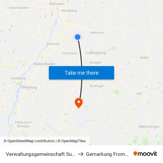 Verwaltungsgemeinschaft Sulzfeld to Gemarkung Frommern map