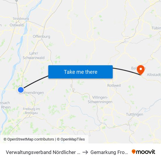 Verwaltungsverband Nördlicher Kaiserstuhl to Gemarkung Frommern map