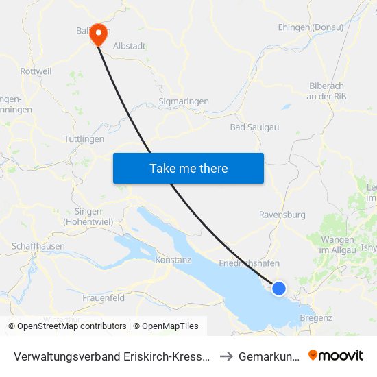 Verwaltungsverband Eriskirch-Kressbronn am Bodensee-Langenargen to Gemarkung Frommern map