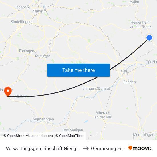 Verwaltungsgemeinschaft Giengen An Der Brenz to Gemarkung Frommern map