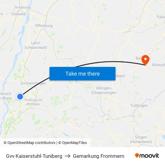 Gvv Kaiserstuhl-Tuniberg to Gemarkung Frommern map