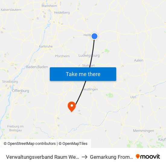 Verwaltungsverband Raum Weinsberg to Gemarkung Frommern map