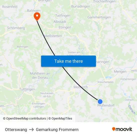 Otterswang to Gemarkung Frommern map