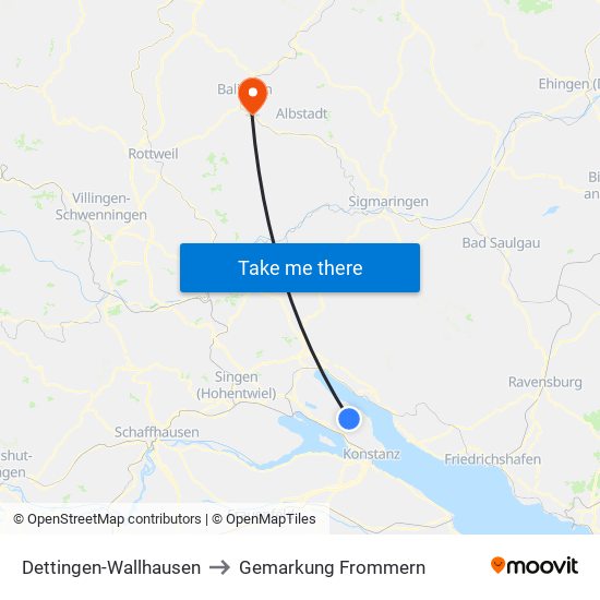 Dettingen-Wallhausen to Gemarkung Frommern map