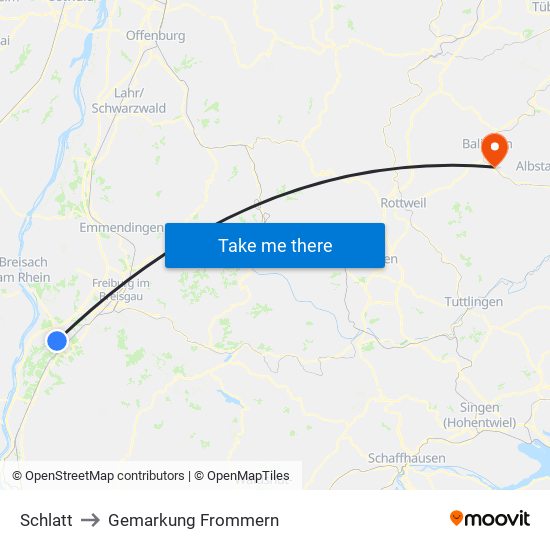 Schlatt to Gemarkung Frommern map