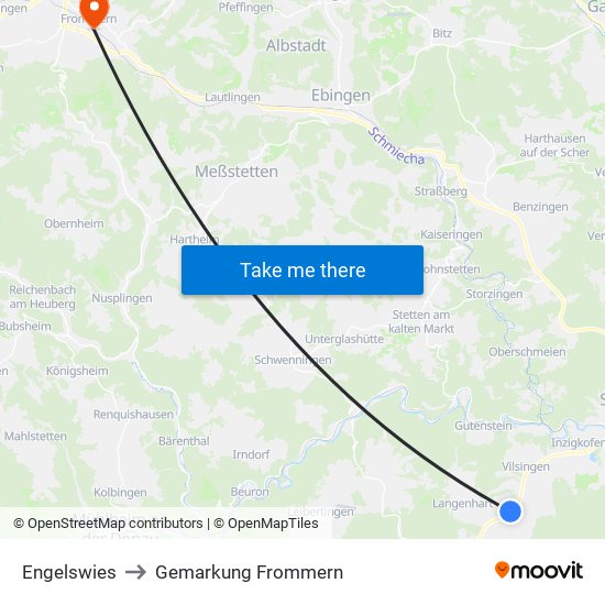 Engelswies to Gemarkung Frommern map