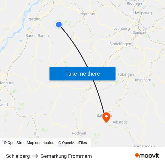 Schielberg to Gemarkung Frommern map