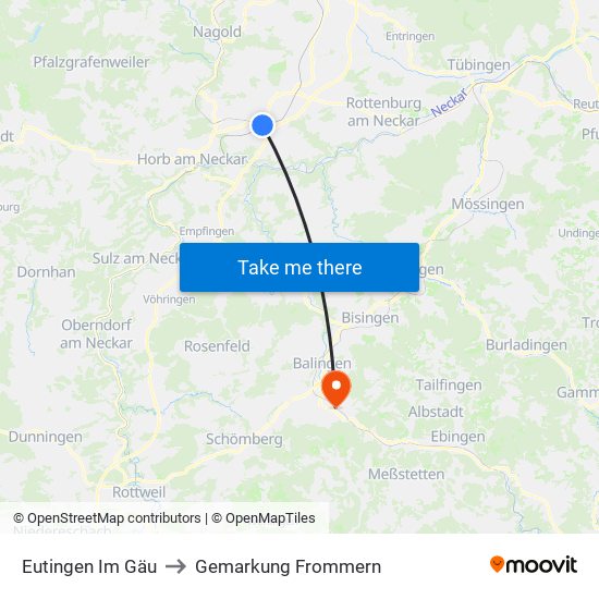 Eutingen Im Gäu to Gemarkung Frommern map