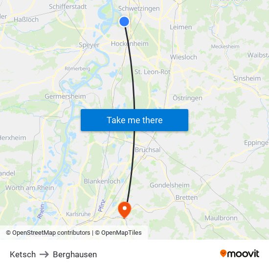 Ketsch to Berghausen map