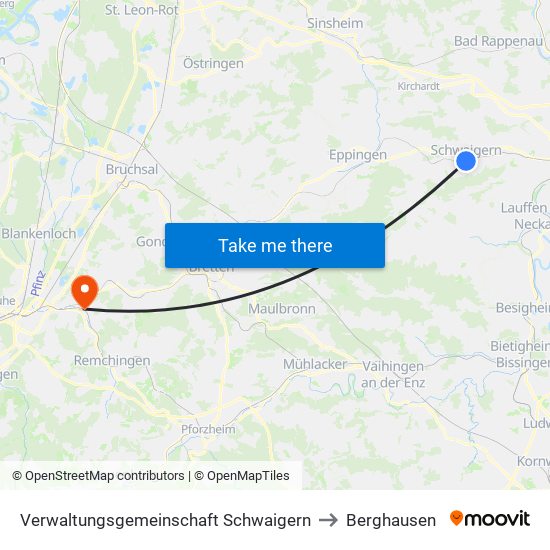 Verwaltungsgemeinschaft Schwaigern to Berghausen map