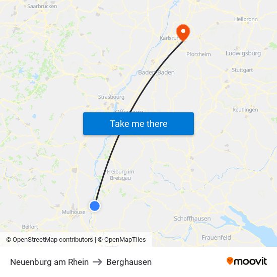 Neuenburg am Rhein to Berghausen map