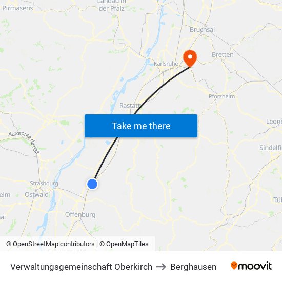 Verwaltungsgemeinschaft Oberkirch to Berghausen map