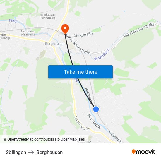 Söllingen to Berghausen map