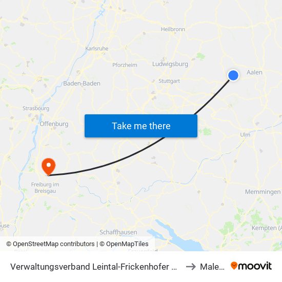 Verwaltungsverband Leintal-Frickenhofer Höhe to Maleck map
