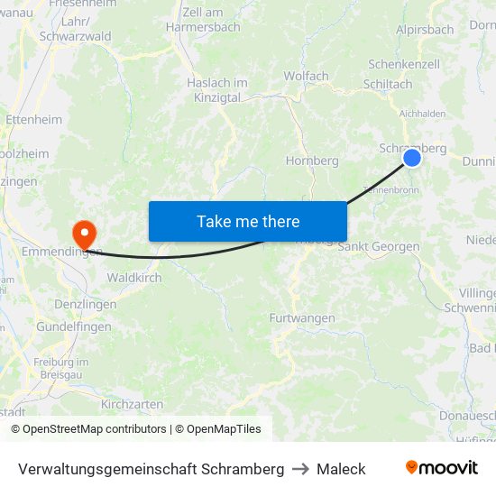 Verwaltungsgemeinschaft Schramberg to Maleck map