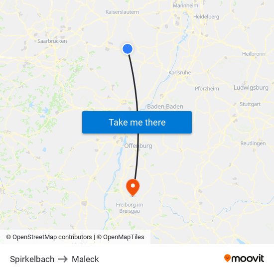 Spirkelbach to Maleck map