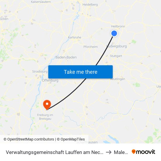 Verwaltungsgemeinschaft Lauffen am Neckar to Maleck map
