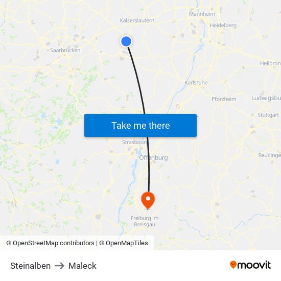 Steinalben to Maleck map