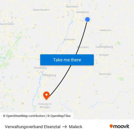 Verwaltungsverband Elsenztal to Maleck map