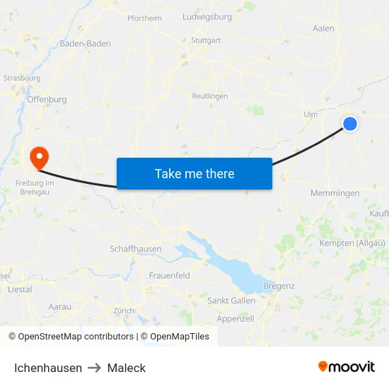 Ichenhausen to Maleck map