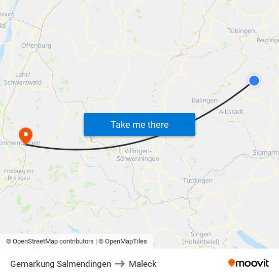 Gemarkung Salmendingen to Maleck map