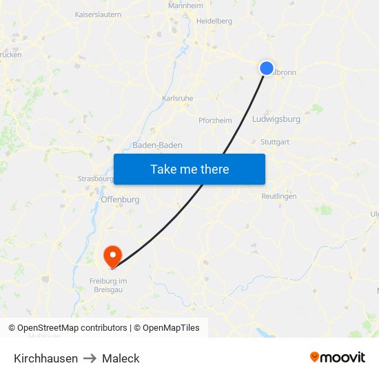 Kirchhausen to Maleck map