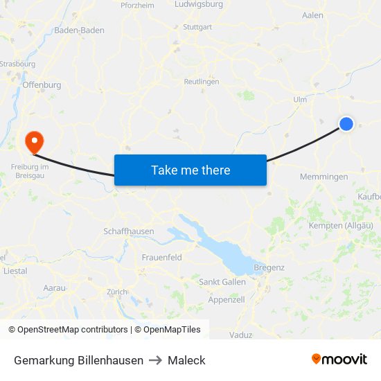 Gemarkung Billenhausen to Maleck map