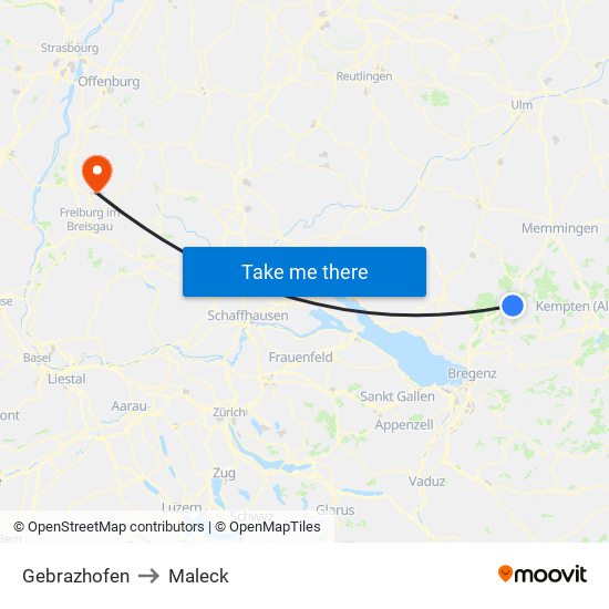 Gebrazhofen to Maleck map