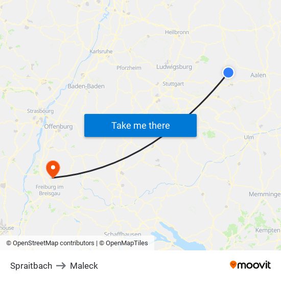 Spraitbach to Maleck map
