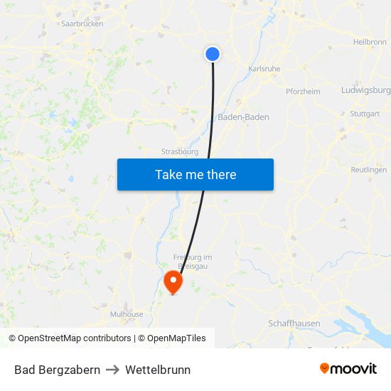 Bad Bergzabern to Wettelbrunn map