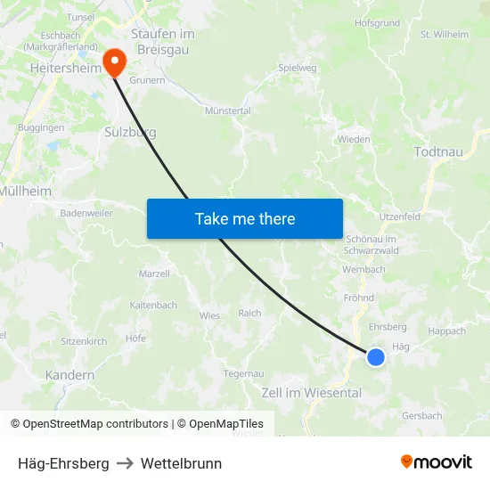 Häg-Ehrsberg to Wettelbrunn map
