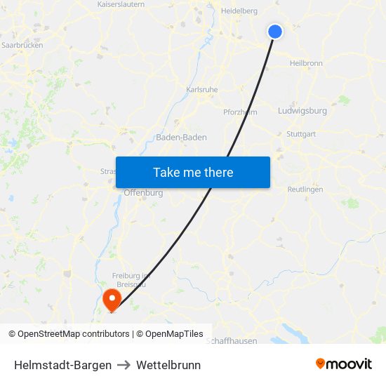 Helmstadt-Bargen to Wettelbrunn map