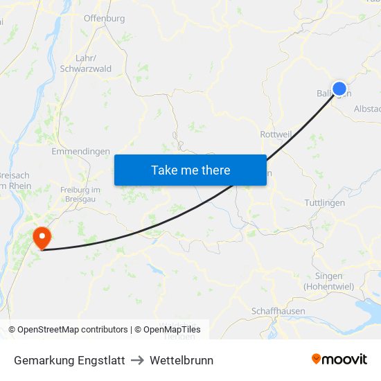 Gemarkung Engstlatt to Wettelbrunn map